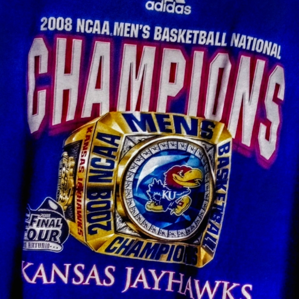 A University of Kansas 2008 National Championship ADIDAS T SHIRT